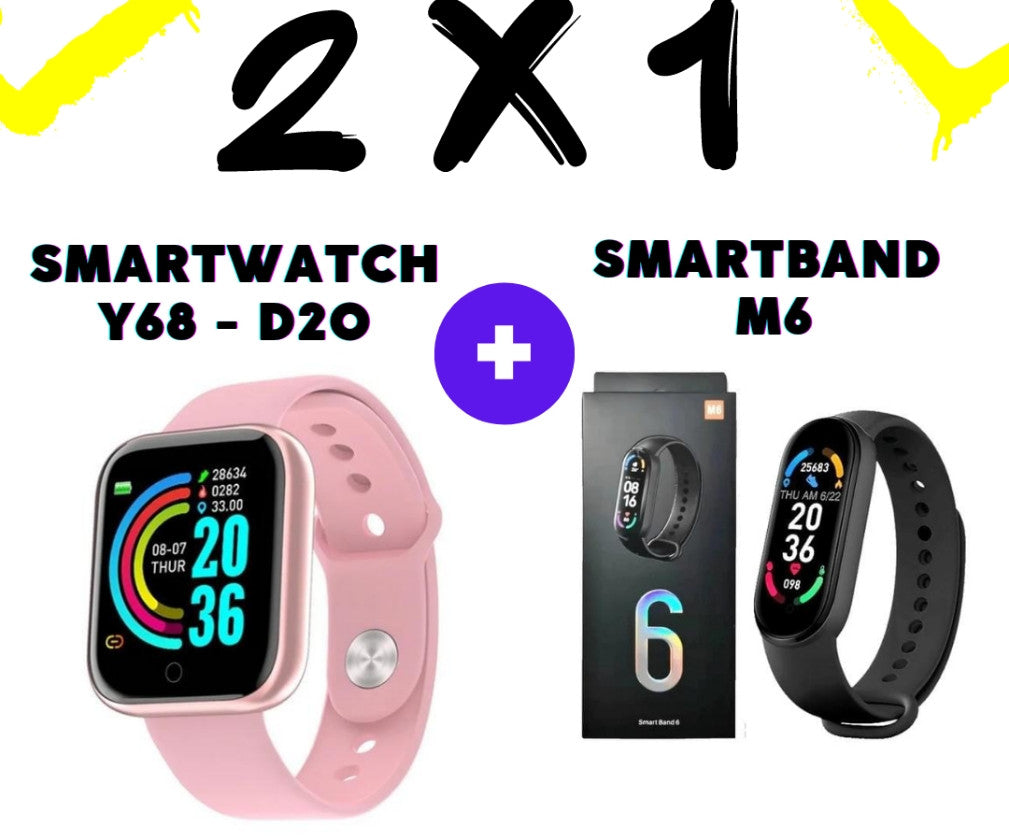 COMBO | Smartwatch Y68 + Smartband M7